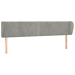 Maison Chic Tête de lit scandinave avec oreilles,meuble de chambre Gris clair 183x23x78/88 cm Velours -MN52889