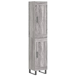 vidaXL Buffet haut Sonoma gris 34,5x34x180 cm Bois d'ingénierie