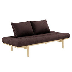 Inside 75 Méridienne futon PACE en pin coloris marron couchage 75*200 cm.