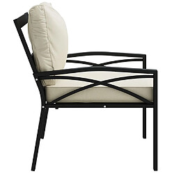 Acheter Maison Chic Chaise de jardin avec coussin - Fauteuil d'extérieurs sable 68x76x79 cm acier -MN54425