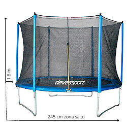 Devessport Trampoline Combo 245 cm bleu avec filet