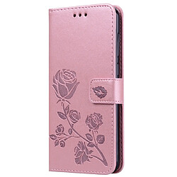 Wewoo Housse Coque Étui en cuir PU à rabat horizontal relief rose pour Huawei Honor 8Cavec support et fentes cartes et portefeuille or