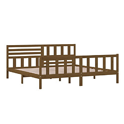 Avis vidaXL Cadre de lit sans matelas marron miel bois massif 200x200 cm