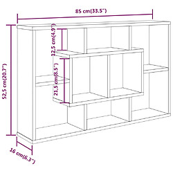 vidaXL Étagère murale Chêne fumé 85x16x52,5 cm Bois d'ingénierie pas cher