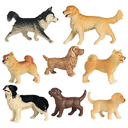 8 pièces Solide En Plastique Simulé Chien Modèle Décor Jouet Figurine Ornements de Voiture Tableau de Bord