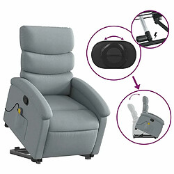 Maison Chic Fauteuil Relax pour salon, Fauteuil de massage inclinable Gris clair Tissu -GKD92349 pas cher