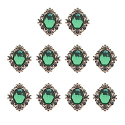 10pcs Strass Dos Plat Perles Bouton Scrapbooking Embellissement Vert