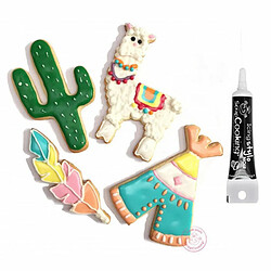 Scrapcooking 4 Découpoirs à biscuits Lama + Stylo de glaçage noir