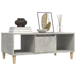 Avis vidaXL Table basse Gris béton 90x50x36,5 cm Bois d'ingénierie