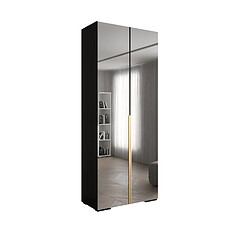 Abiks Meble Inova 1 Armoire avec miroir et portes battantes 236,7/100/47 2 Portes (nero/d’oro)