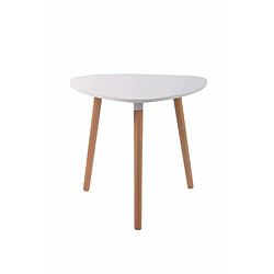 Decoshop26 Table de cuisine table d'appoint en bois couleur blanc hauteur 75 cm Ø 80 cm TAB10055