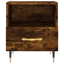 Acheter Maison Chic Table de chevet,Table de Nuit,Meuble de Rangement chêne fumé 40x35x47,5 cm bois d’ingénierie