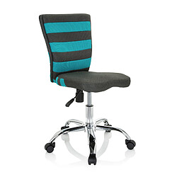 Siège de bureau enfant / Siège pivotant KIDDY COMFORT I Tissu maille gris / turquoise hjh OFFICE pas cher