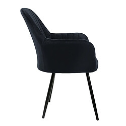 Avis ML-Design Lot de 4 chaises de salle à manger rembourrée, asisse en velours, noir, en métal