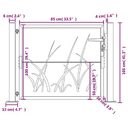 vidaXL Portail de jardin acier corten - 105x105 cm pas cher