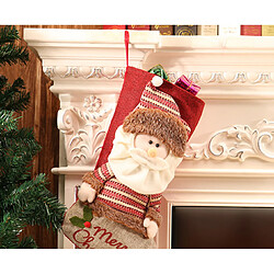 C326 Noël 3D Old Homme Chaussettes Sac-cadeau Sac de Noël Arbre de Noël Cheminée Pendentif Sac de Noël Sac-cadeau de bonbons pour fête de Noël