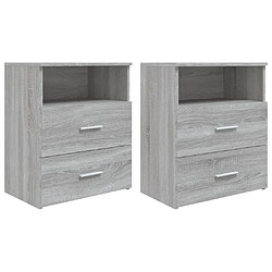 vidaXL Tables de chevet 2 pcs Sonoma gris 50x32x60 cm