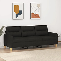 Maison Chic Canapé à 3 places,Canapé droit,Sofa de Salon,Banquette Noir 180 cm Tissu -GKD433024