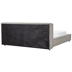 Beliani Lit double en tissu gris 180 x 200 cm LINARDS pas cher