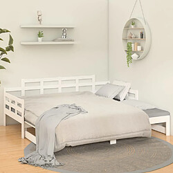 Avis vidaXL Lit coulissant sans matelas blanc bois de pin solide