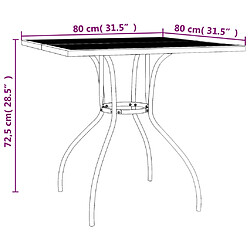 vidaXL Table de jardin anthracite 80x80x72,5 cm Treillis d'acier pas cher