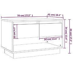 vidaXL Meuble TV chêne fumé 70x41x44 cm bois d'ingénierie pas cher