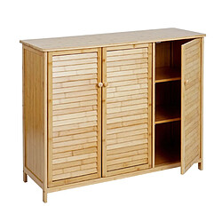 Mendler Sideboard HWC-B18, Armoire Commode Highboard, 3 portes Bambou 81x97x34cm