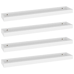 Maison Chic Lot de 4 Étagères murales,Étagère Rangement flottate Loggia Blanc 80x15x4 cm MDF -MN48210