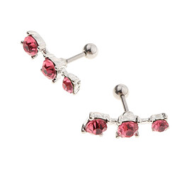 1 paire d'acier inoxydable oreille tragus helix oreille goujons barre piercing bijoux rose