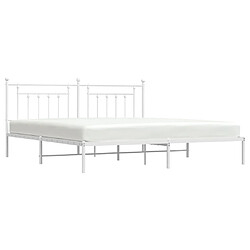 Acheter Maison Chic Lit adulte - Cadre de lit métal avec tête de lit,Structure du lit Contemporain pour chambre blanc 200x200 cm -MN77846