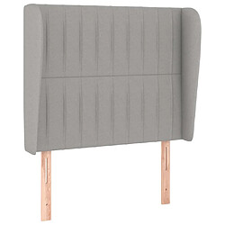 Maison Chic Tête de lit scandinave avec oreilles,meuble de chambre Gris clair 83x23x118/128 cm Tissu -MN76756