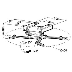 ERARD Group Support plafond pour vidéoprojecteur argent - 2427 - ERARD