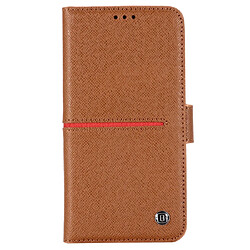 Wewoo Coque Pour iPhone 11 Pro GEBEI Etui de protection en cuir à rabat avec support logements cartes portefeuille et cadre photo Marron