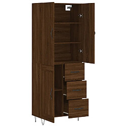 Avis vidaXL Buffet haut Chêne marron 69,5x34x180 cm Bois d'ingénierie