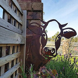 Avis Universal Farm Peeping Cow Balcony Yard décoratif métal jardin Art Protecteur suspendu ornements Carton extérieur