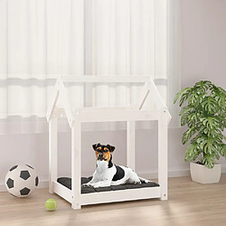 vidaXL Lit pour chien Blanc 61x50x70 cm Bois de pin solide 