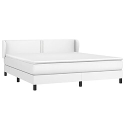 Avis Maison Chic Lit Adulte - Lit simple Lit à sommier tapissier avec matelas moelleux - Meuble de Chambre Blanc 180x200cm Similicuir -MN55461