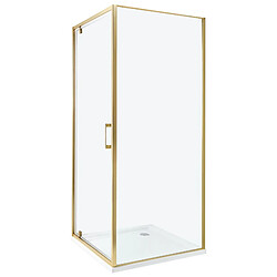 Beliani Cabine de douche DARLI 80 x 80 x 185 cm Doré