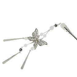 Epingle Chinoise Bâton Pique à Cheveux Motif Papillon avec Perle Pendentif pas cher