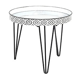 Pegane Table basse coloris noir-blanc - H 46 x Ø 65 cm