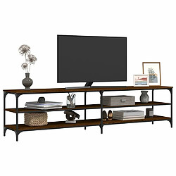 Acheter Maison Chic Meuble TV scandinave - Banc TV pour salon chêne marron 200x30x50 cm bois d'ingénierie et métal -MN24288