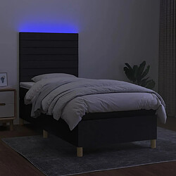 Avis vidaXL Sommier à lattes de lit et matelas et LED Noir 100x200 cm Tissu