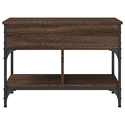 ComfortXL Table Basse Chêne Marron 70x50x50 Cm Bois D'ingénierie Et Métal pas cher