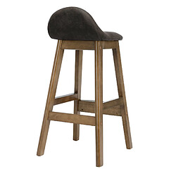 Avis Moloo JUDE - Tabouret de bar vintage marron foncé et bois teinté noyer(x2)