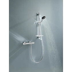 Ensemble de douche avec mitigeur thermostatique, pommeau 3 jets, barre 60cm et flexible - GROHE 34791001 - Economie d'eau - Chromé pas cher