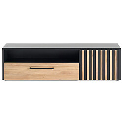 Bestmobilier Varna - meuble TV - bois et noir - 164 cm