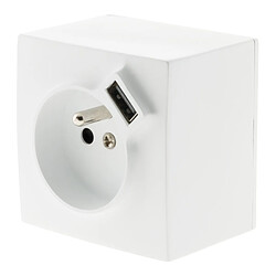 Avis Zenitech Prise 2P+T + USB 2.4A en saillie blanc RAL 9010 - Bel'Vue