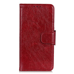 Etui en PU texture nappa, fermeture magnétique rouge pour votre Samsung Galaxy S22