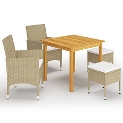 Maison Chic Ensemble de salle à manger de jardin 5 pcs,Table et chaises d'extérieur Beige -GKD322406