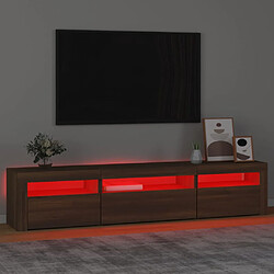 Acheter vidaXL Meuble TV avec lumières LED Chêne marron 195x35x40 cm